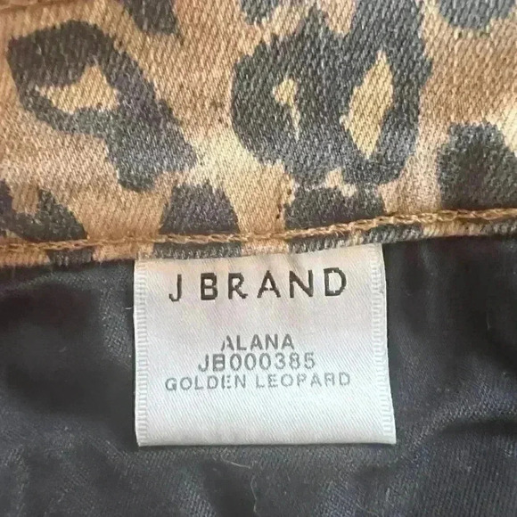 J Brand Alana High-Rise Skinny Ankle Jeans, Gold Leopard-Sz 24 - Picture 4 of 6